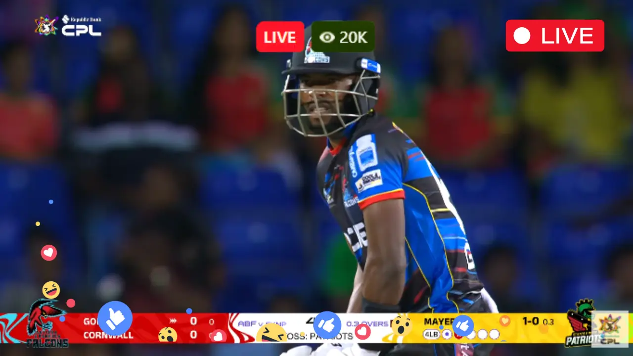 BR vs ABF Live Streaming Free – TNT Sports Live Match – Barbados Royals vs Antigua and Barbuda Falcons, 22nd T20 Match, Live Online